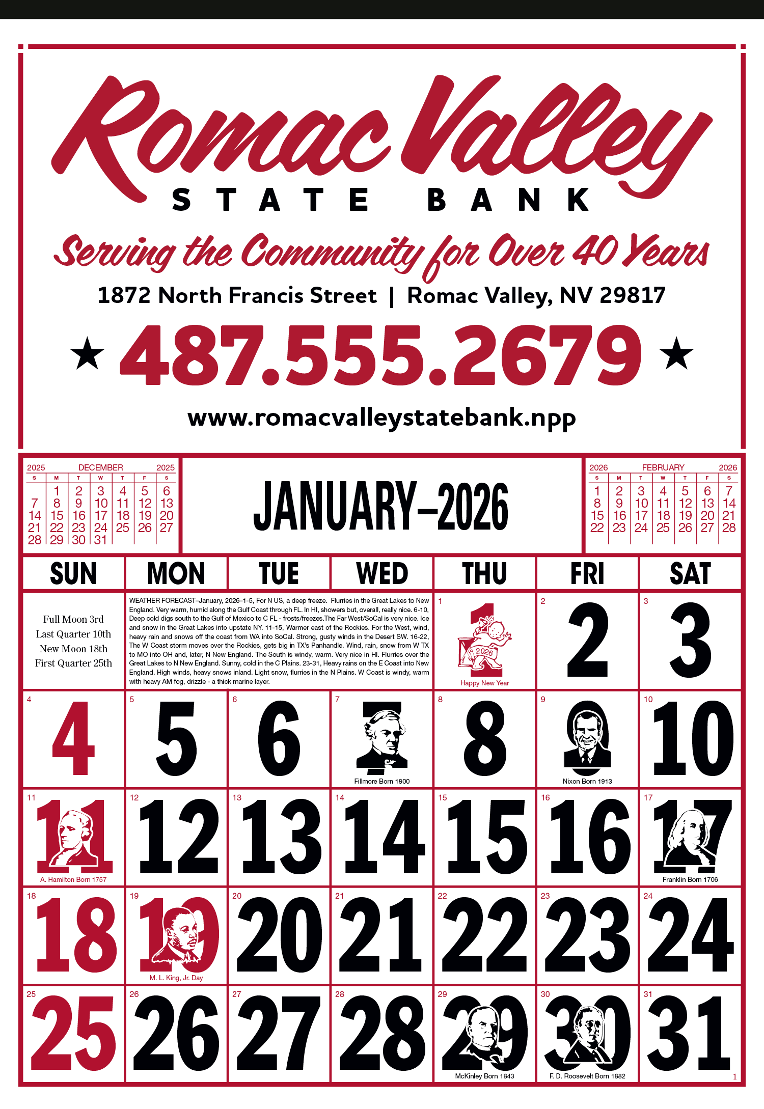 Skinner & Kennedy™ Commercial 12-Sheet Calendar