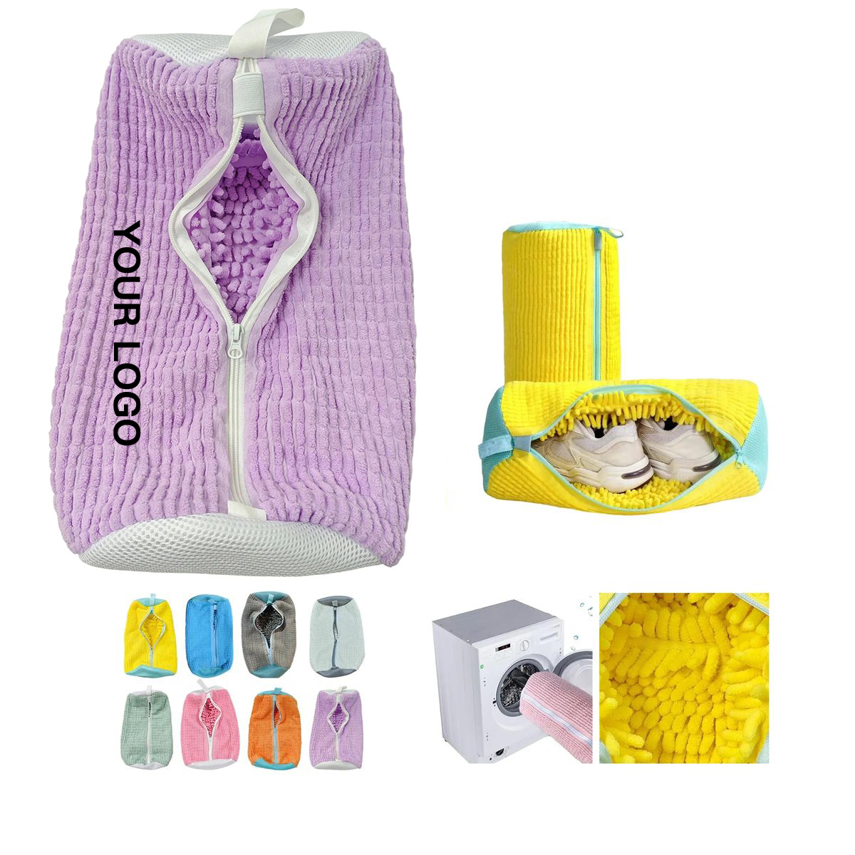 Machine Wash Shoe Pouch with Zipper Closure 10