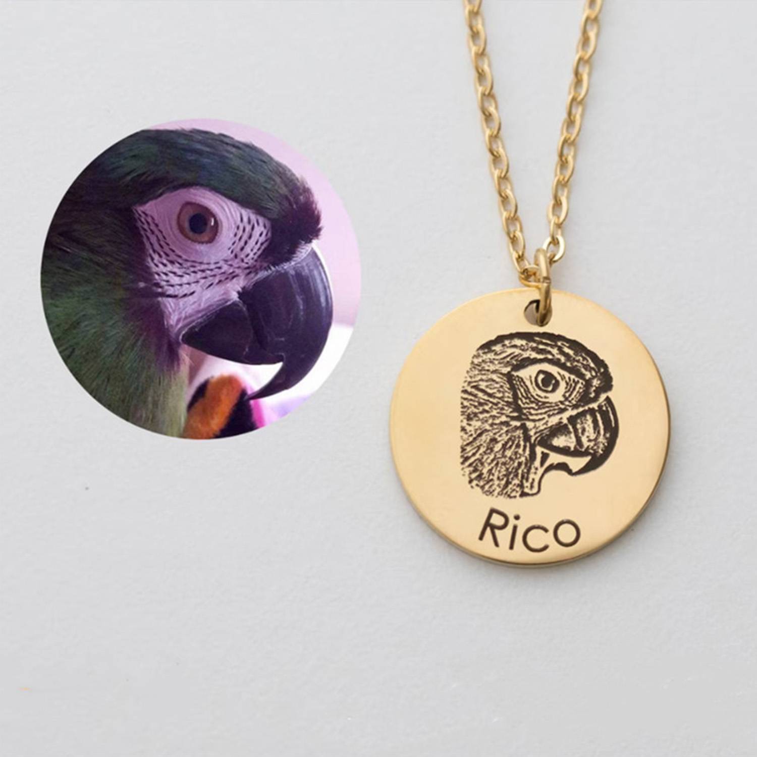 Custom Stainless Steel Pet Portrait Necklace 6