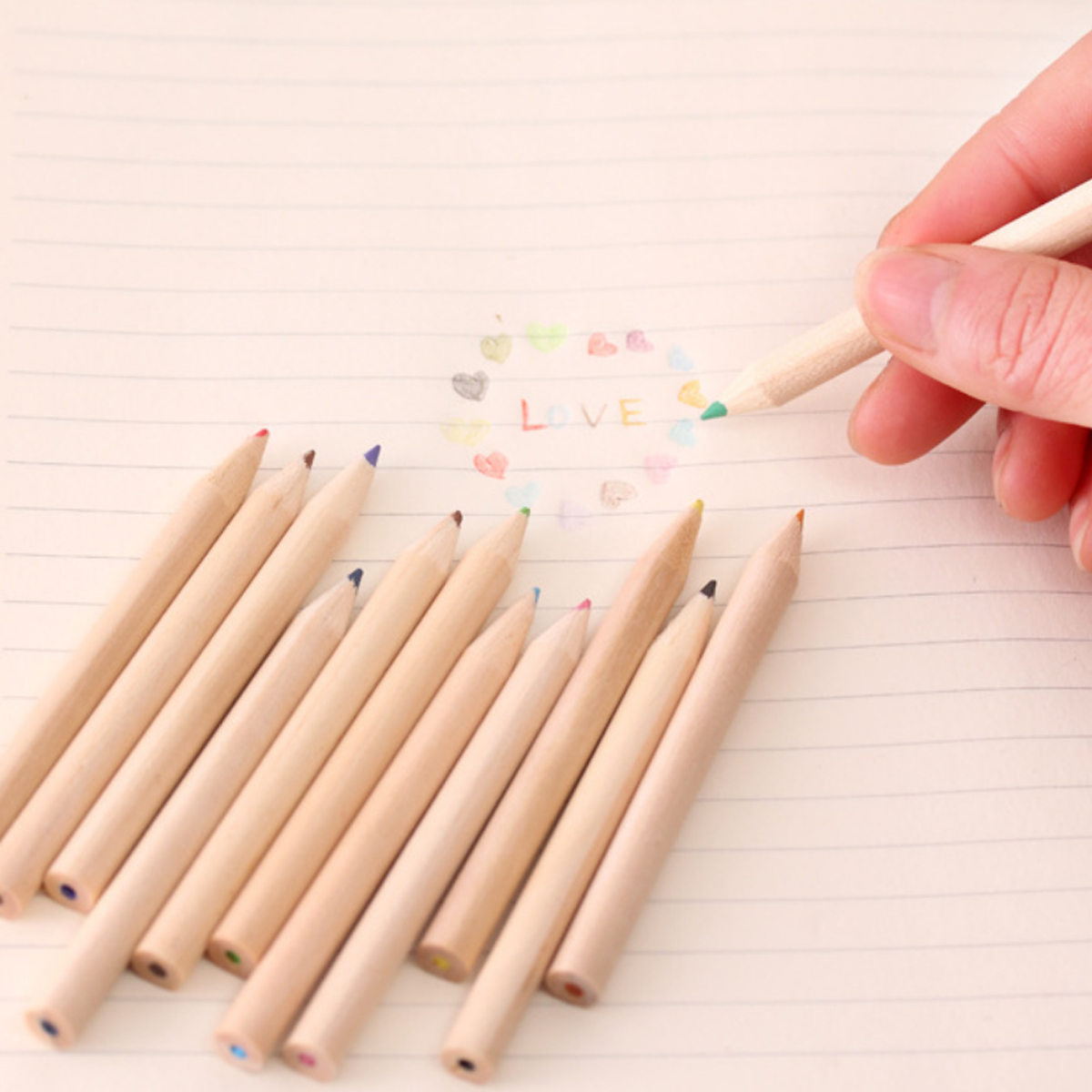12 Pack Colored Pencil Set in Kraft Tube with Sharpener 5