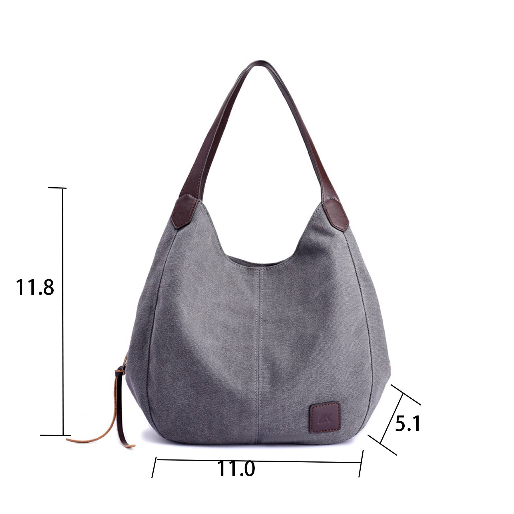 Canvas Women's Multi-pocket Tote Bag, custom tote bag with logo imprint 3