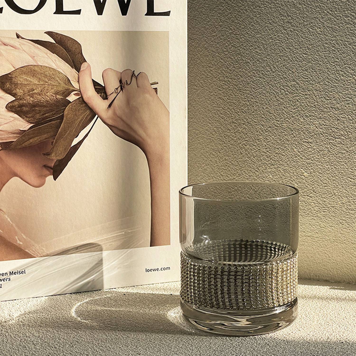 Diamond-encrusted glass water cup 7