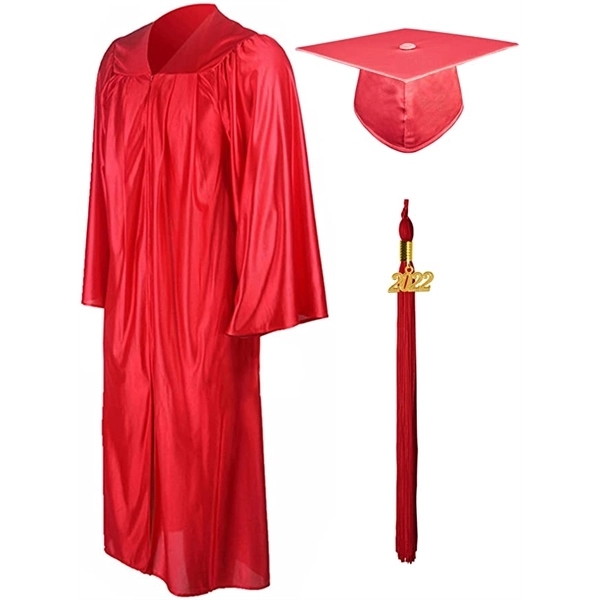 Shiny Graduation Gown Cap Tassel Set 4