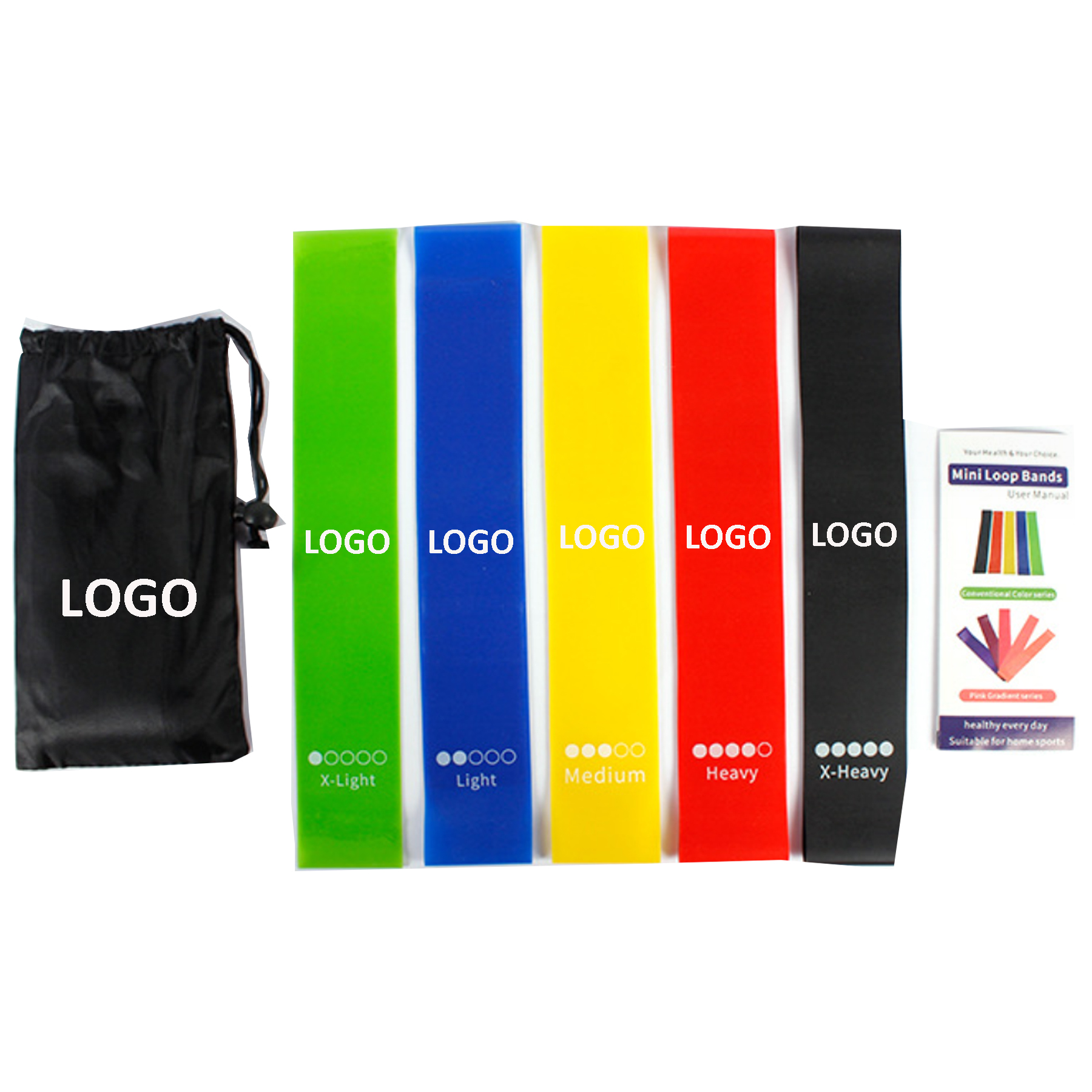 5 In 1 Exercise Loop Latex Elastic Resistance Band Set 2