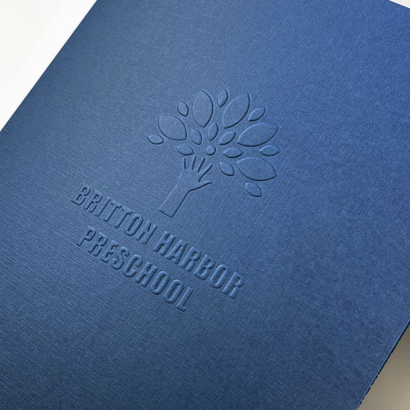 Blind Embossed Linen 2-Pocket Folder 6