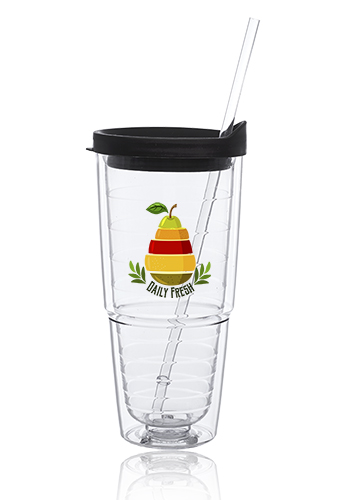 24 oz. Double Wall Solid Clear Orbit  Acrylic Tumblers 7