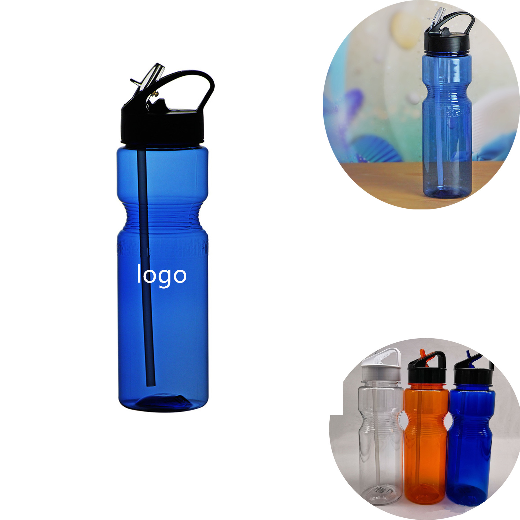 Bottle with Flip Straw Lid - 24 oz 2