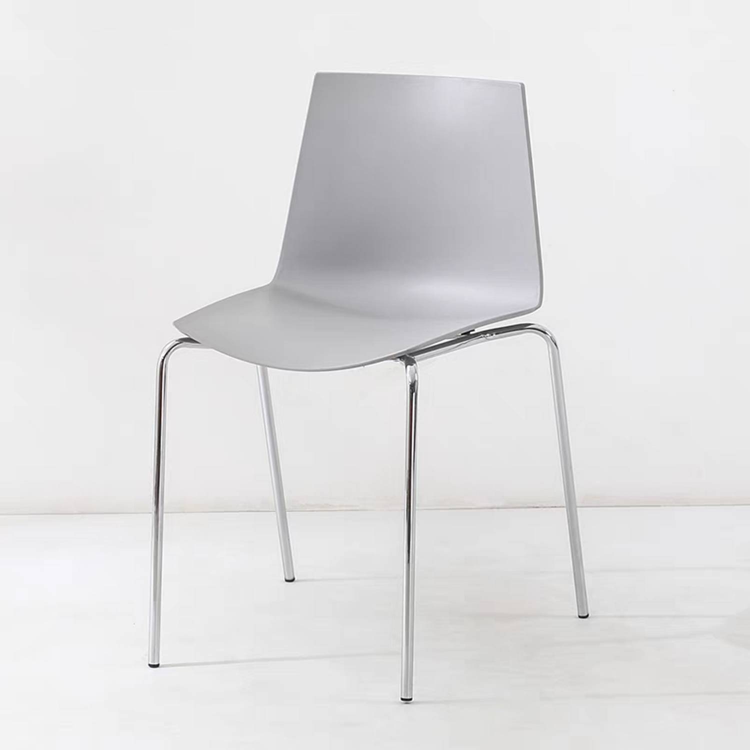 Stackable PP Plastic Chair with Chrome Metal Legs 3