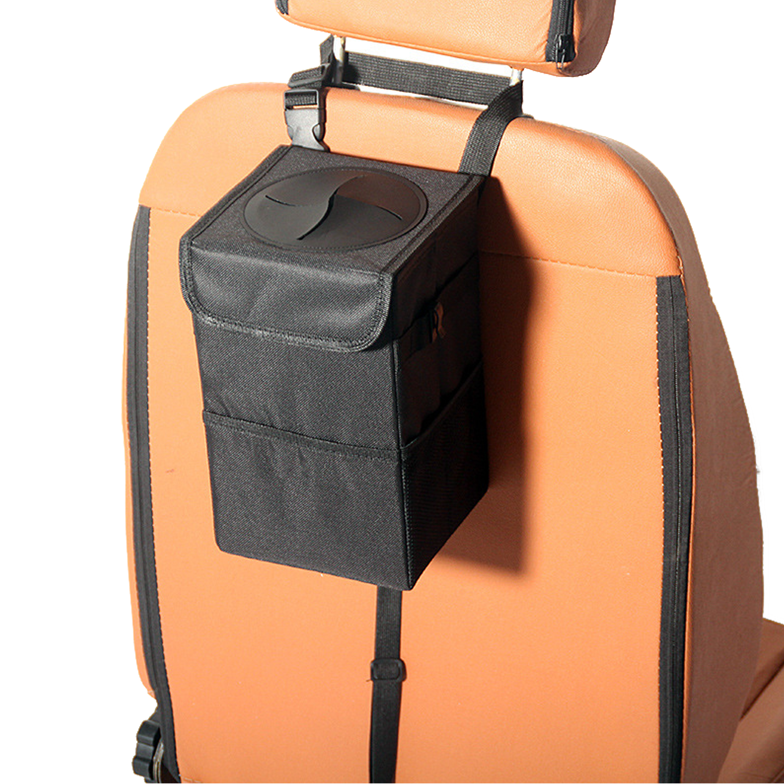 Car Seat Back Garbage Bag With Lid 2