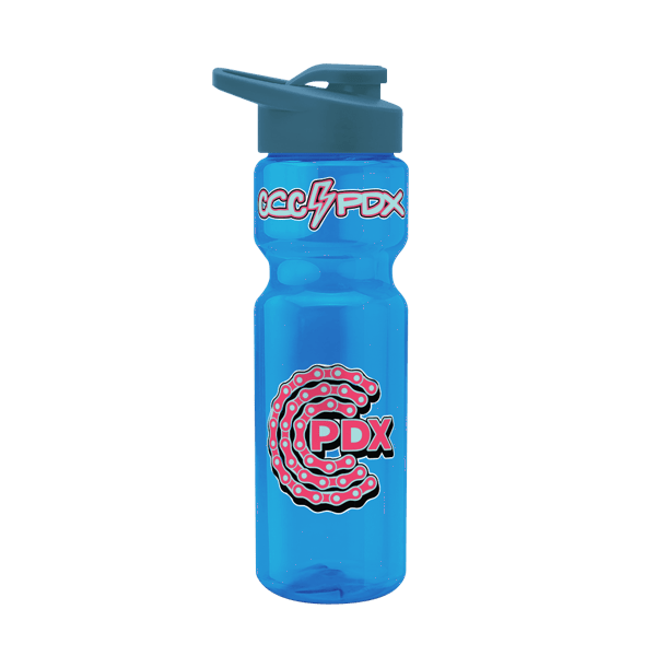 Blazer 28oz Transparent Bike Bottle w/Drink-thru Lid 65
