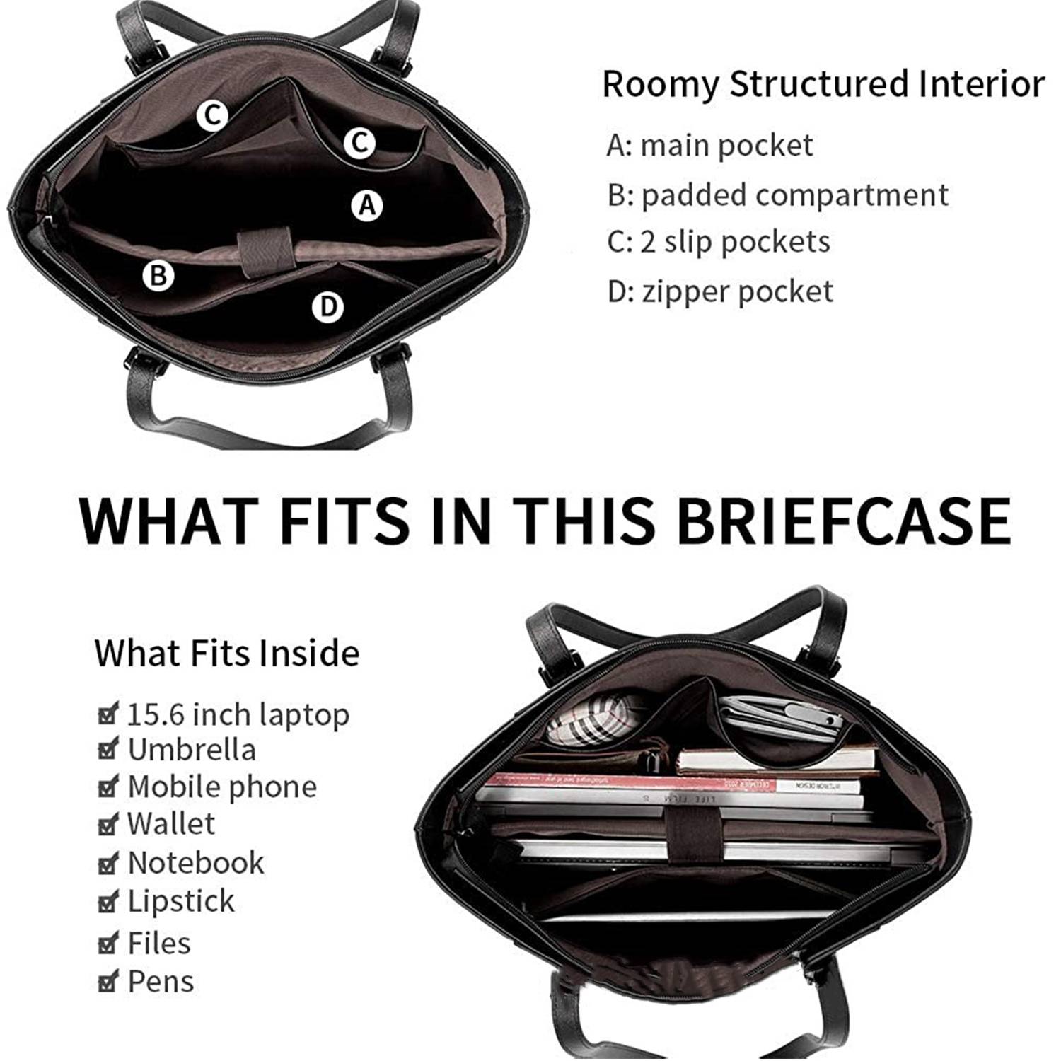 Women Briefcase Laptop Vintage Genuine Leather Handbags 2