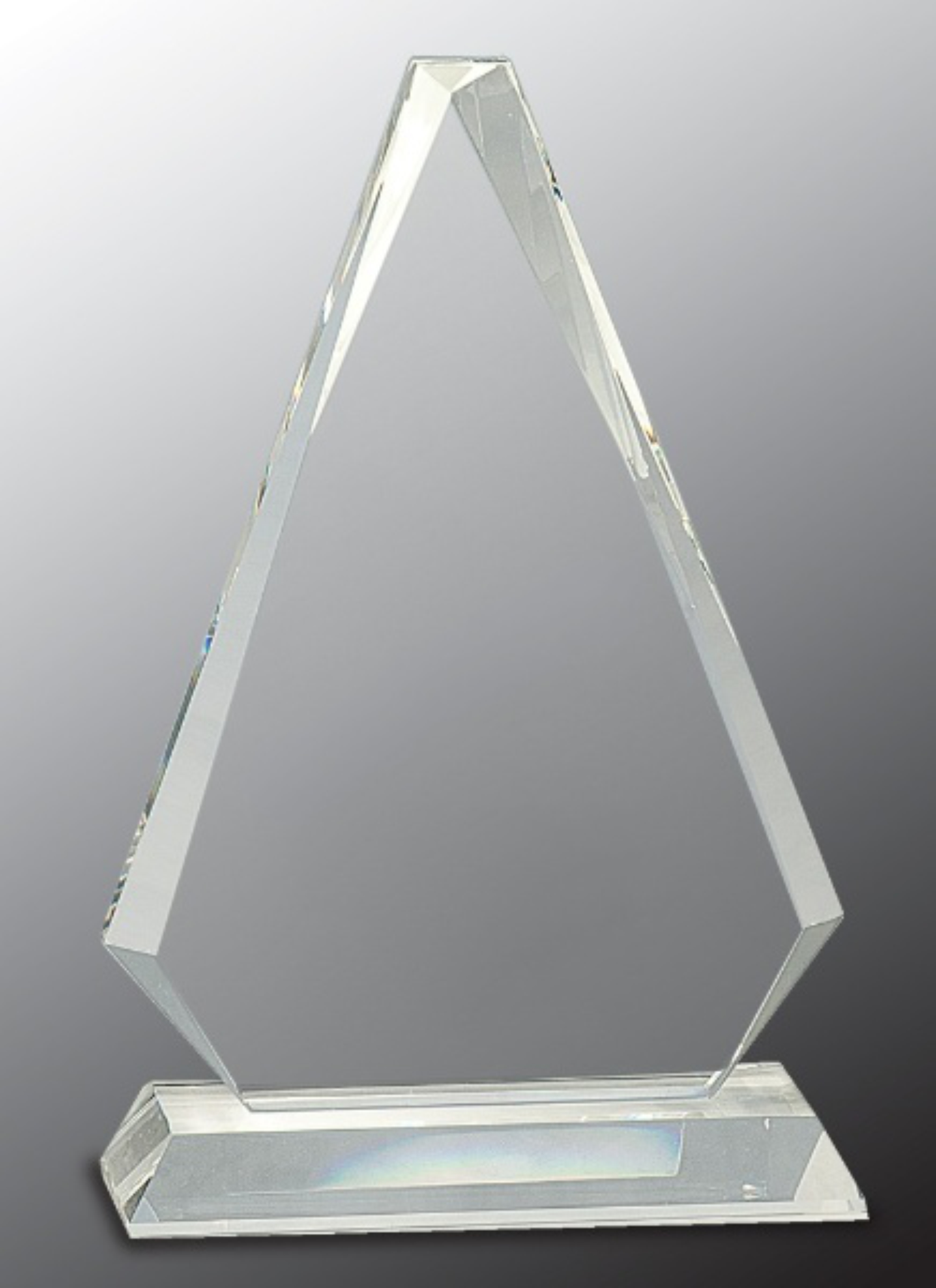 9 1/4" Clear Crystal Triangle Award on Clear Pedestal Base 3