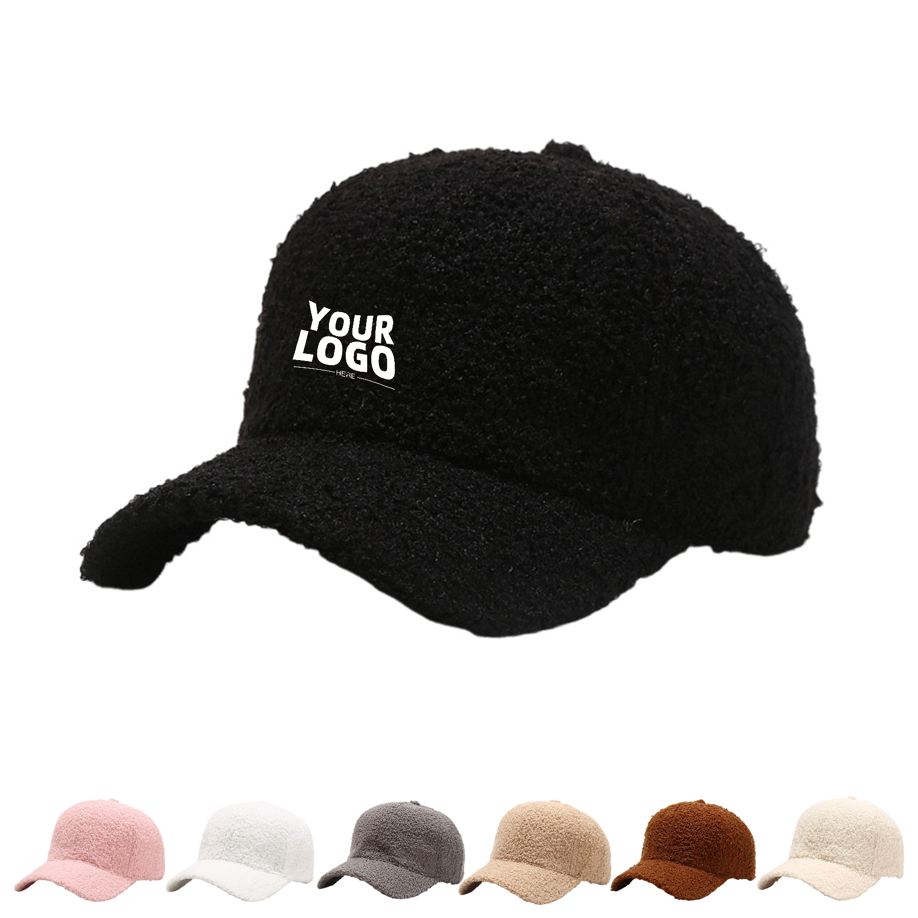 Lamb Wool Solid Baseball Cap 2