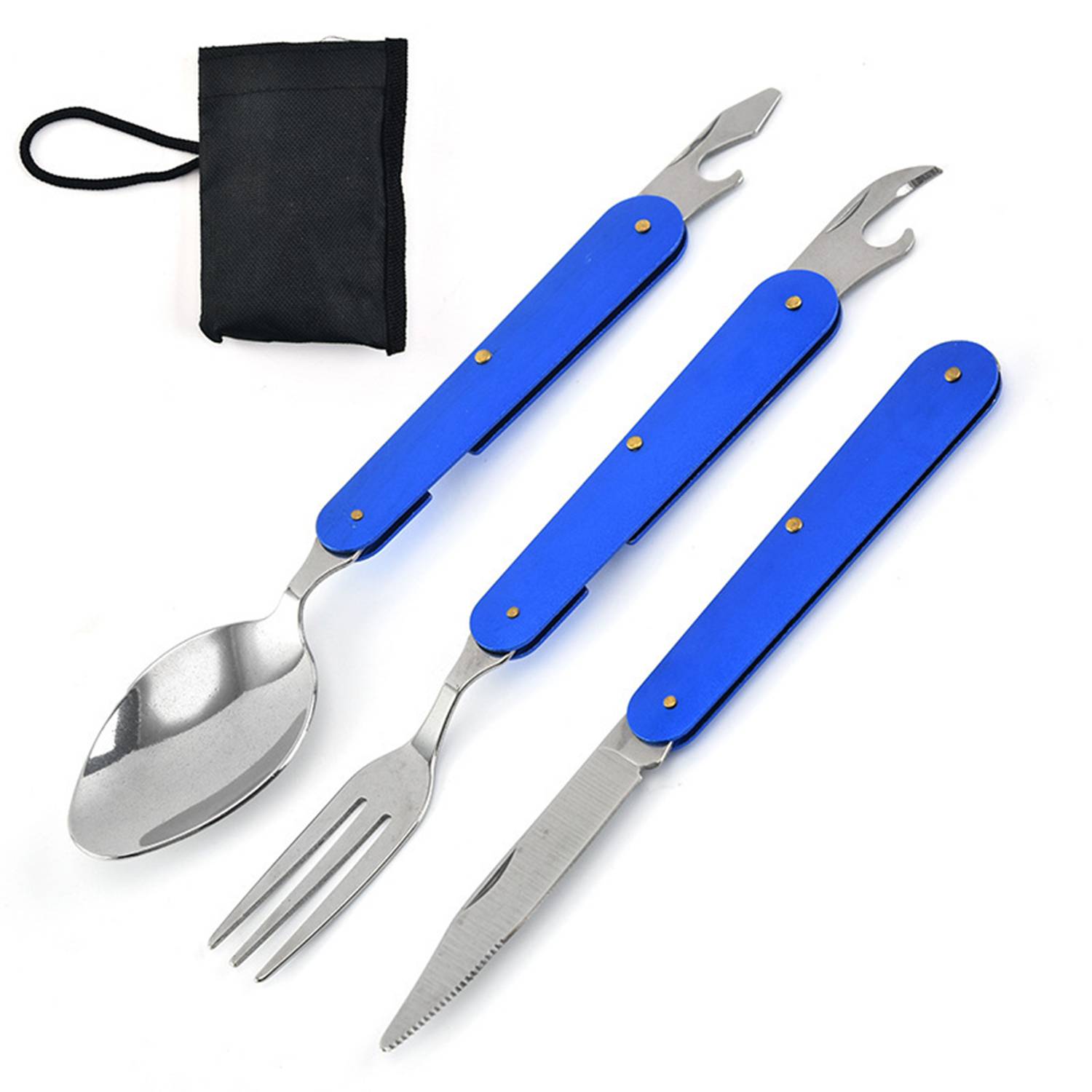 Foldable Stainless Steel Knife Fork and Spoon Cutlery Set 3