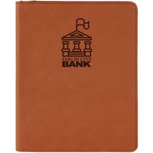 9 1/2" X 12" Zipper Laserable Leatherette Portfolio With Notepad 12