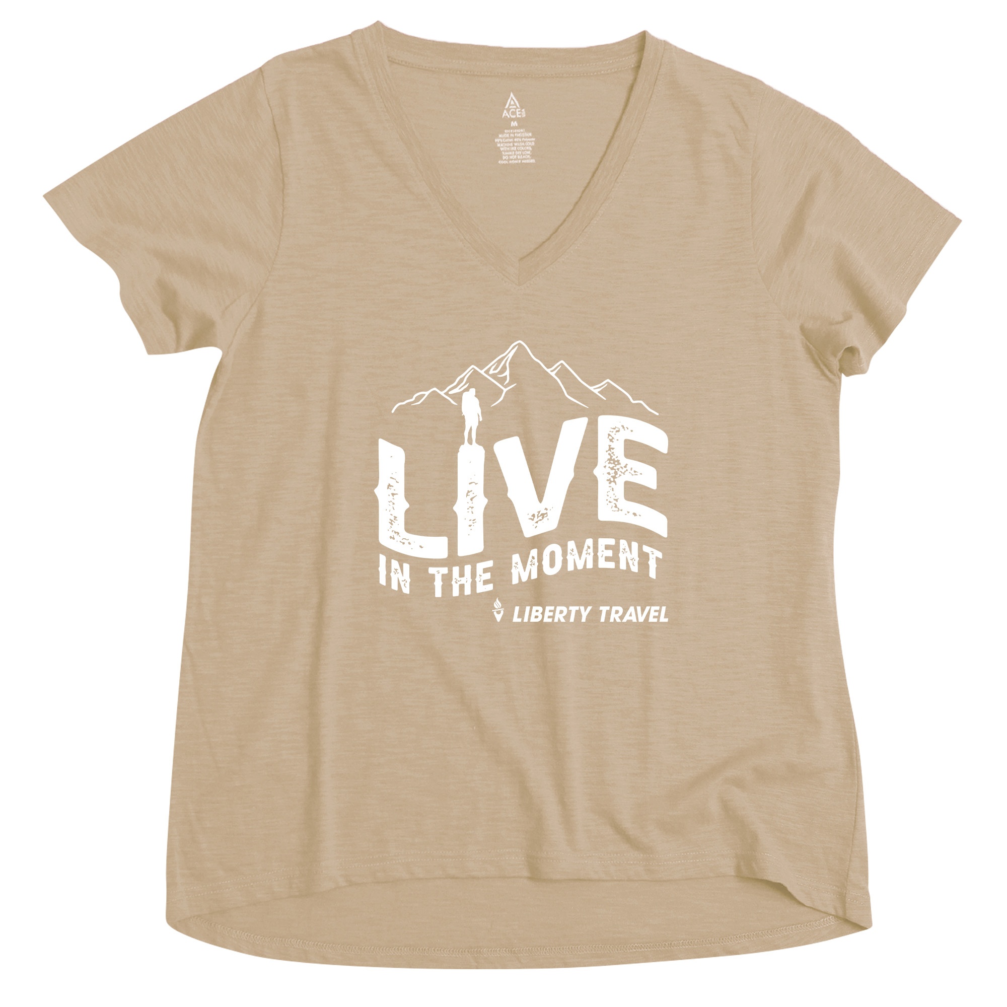 ACE Ladies' Slub A-Line V Neck T-Shirt 2