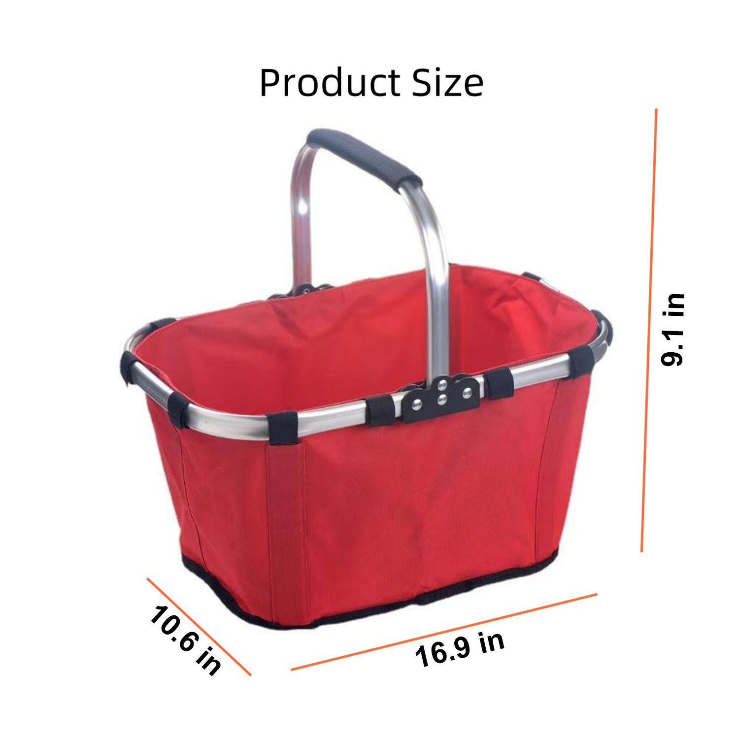 Foldable Aluminum Handle Oxford Shopping Basket 8