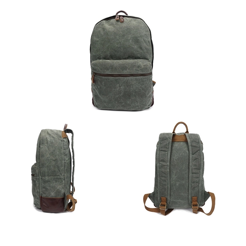 Zippered Pocket Leather Backpack 6