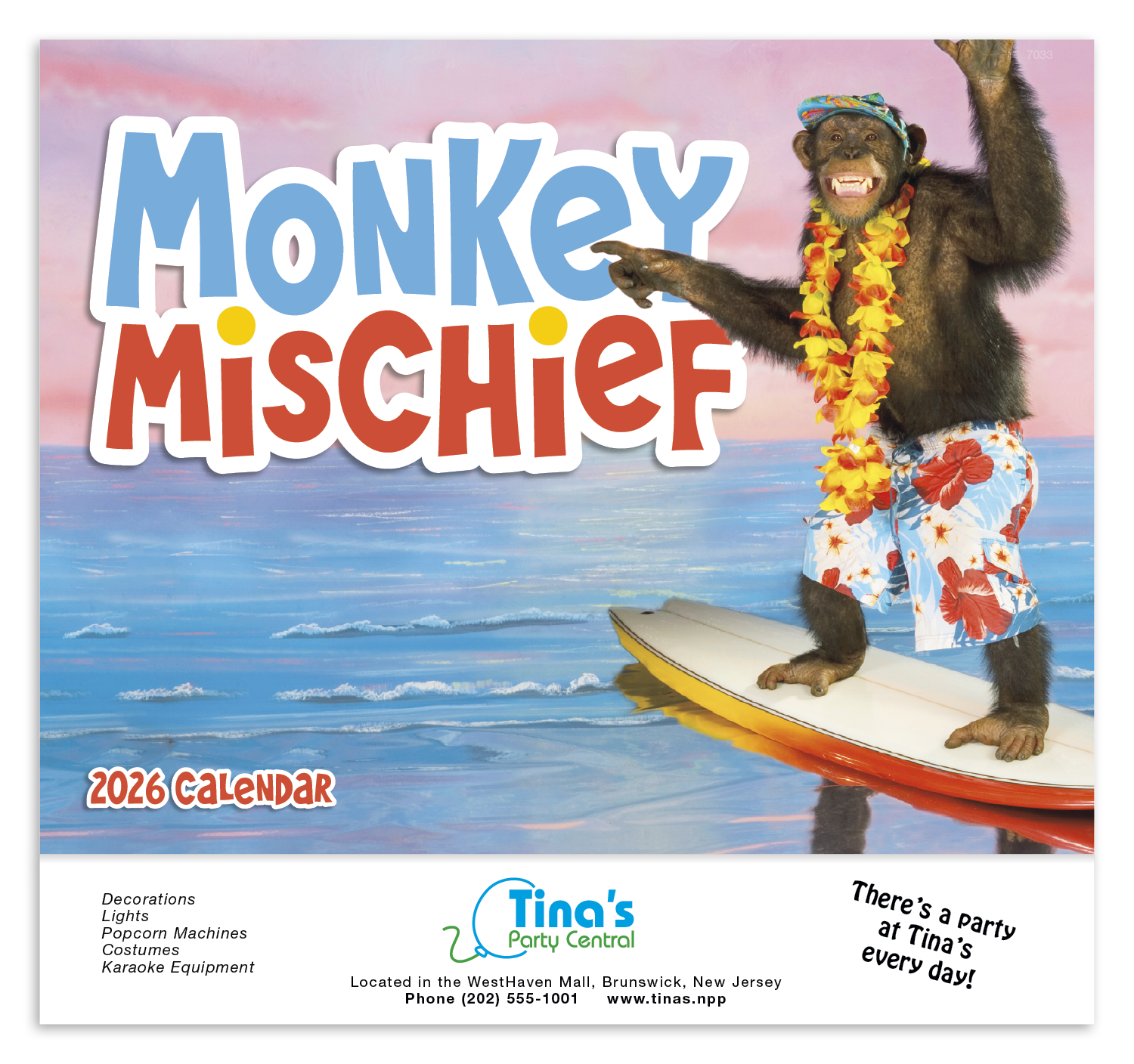 Good Value™ Monkey Mischief - Stapled Calendar 13