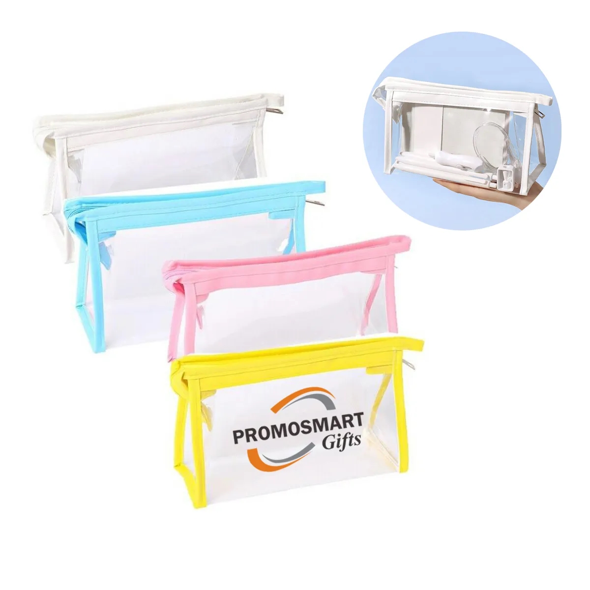 PVC Student Clear Pencil And Toiletry Bag Case 3