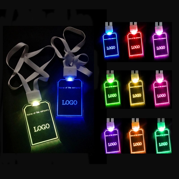MOQ 20 pcs LED Name Tag with Lanyard 2
