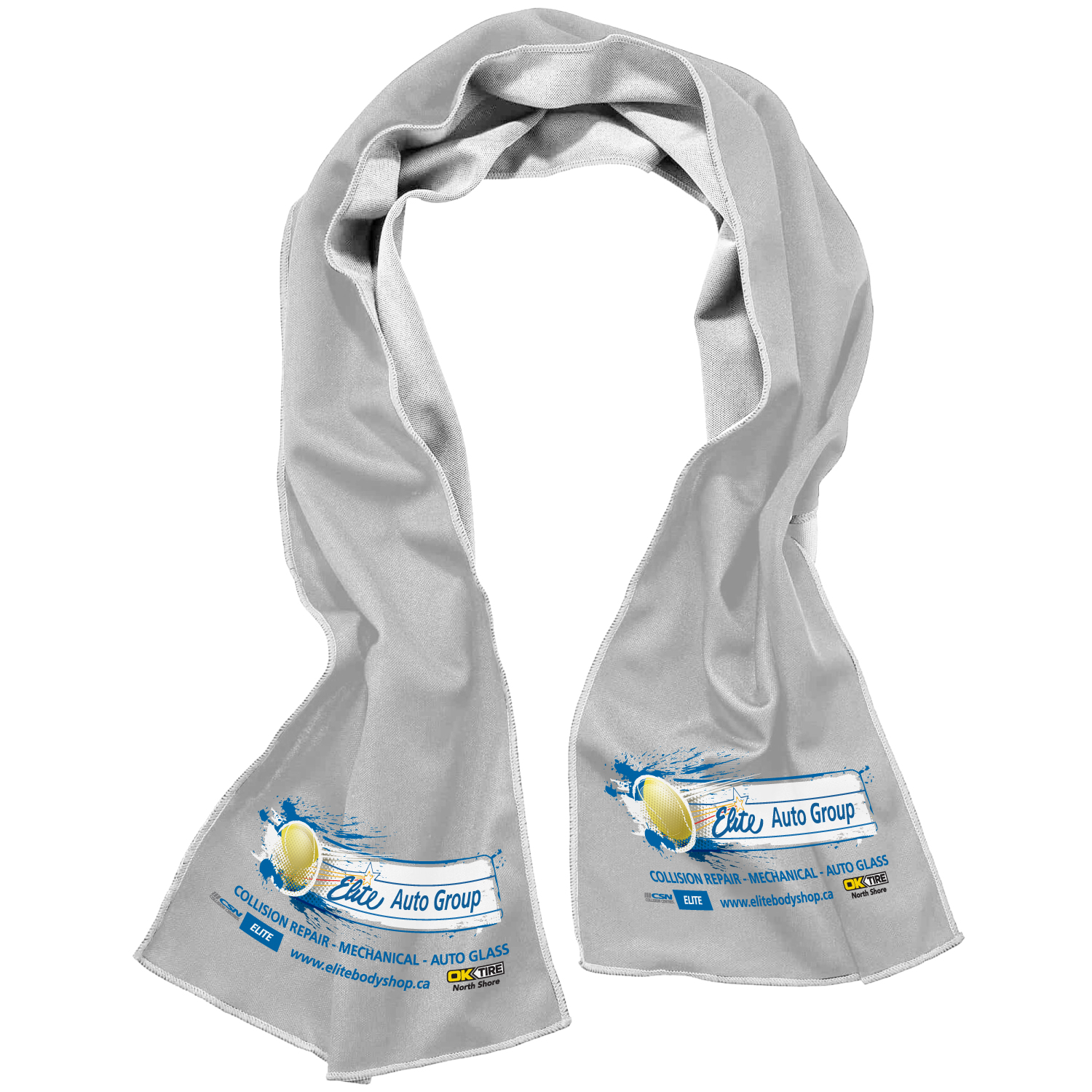 48 Hr Quick Ship - White Cooling Towel, 12"x40", with full color sublimated logos 9