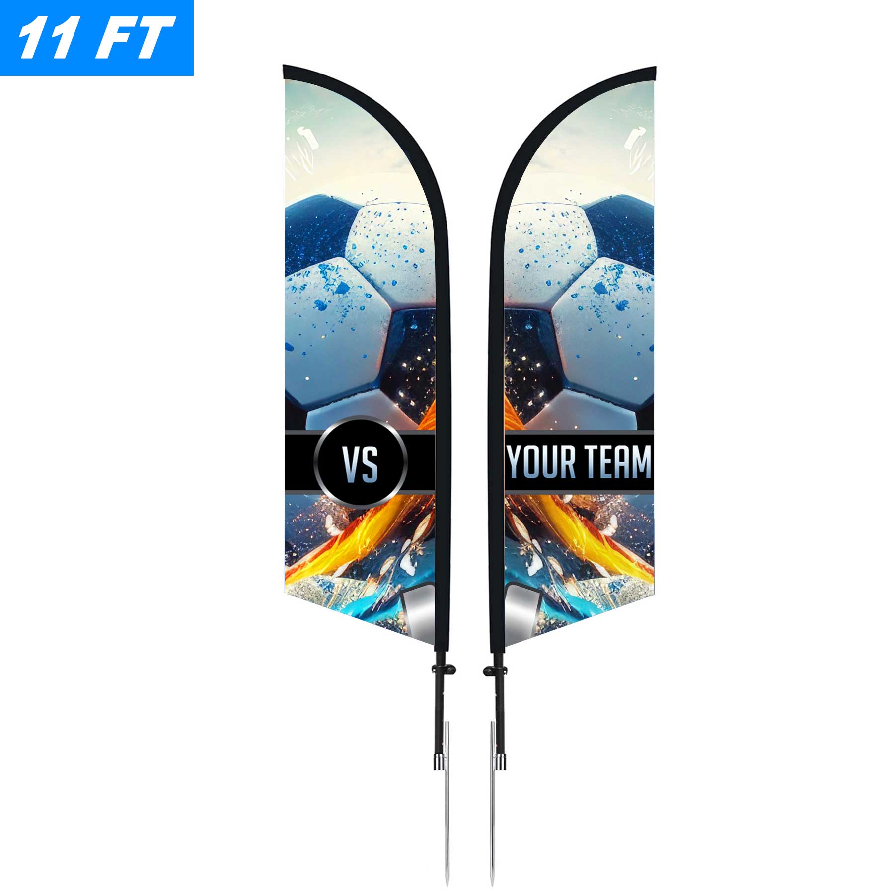 11' Custom Feather Flag Kit - Double Sided w/Spike Base 6