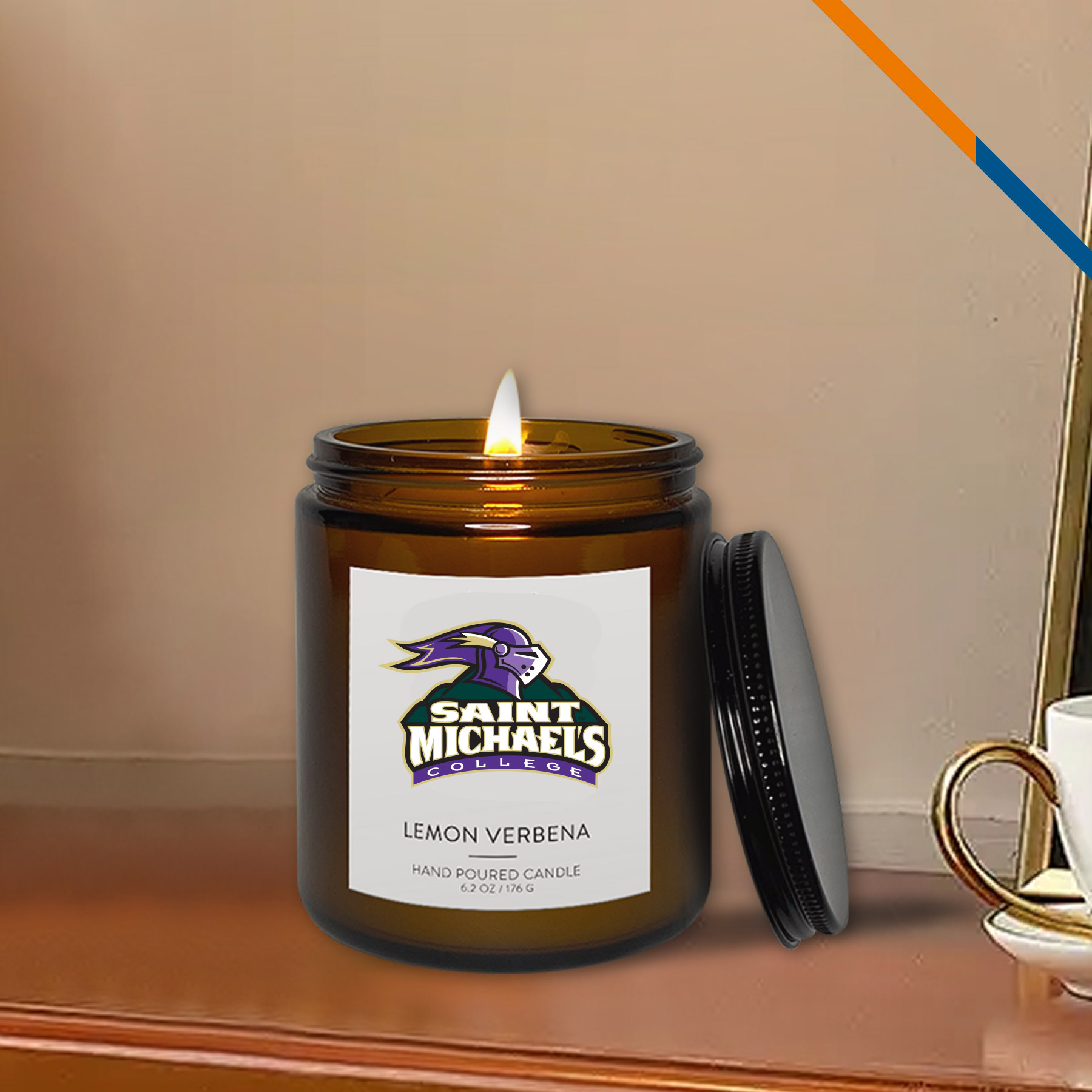Scenro Amber Candle With Lid - 8 OZ. 3