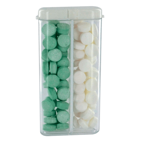 Sugar Free Mints in a Rectangular Flip-Top Dual Dispenser 9