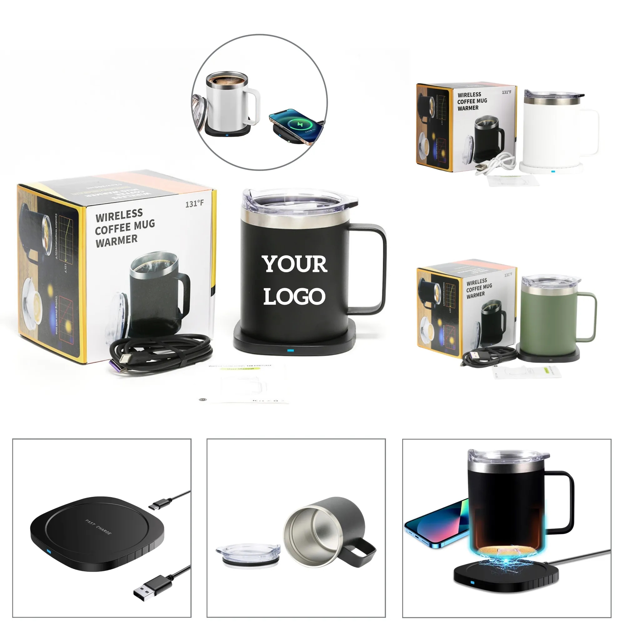 11oz Smart Self Heating Coffee Mug with 15W Wireless Charger 1