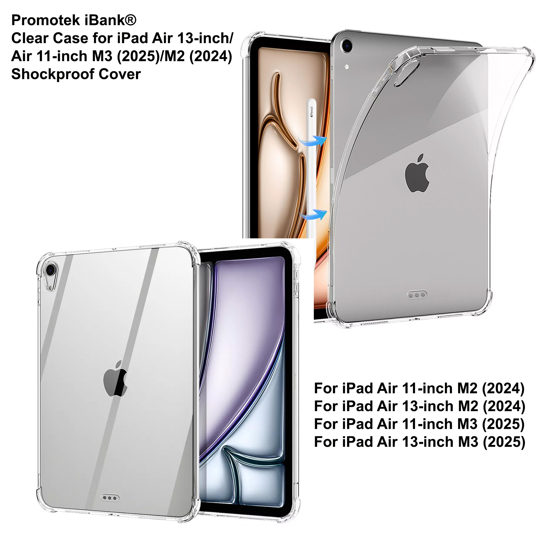 iBank ® Clear TPU Case for iPad Air 13" M3/M2, 2025/2024 3