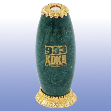 GREEN MARBLE KALEIDOSCOPE ACCENT W/ GOLD EYE PIECE 2