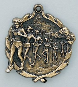Cross Country Female Wreath Medal, 1 3/4" 2
