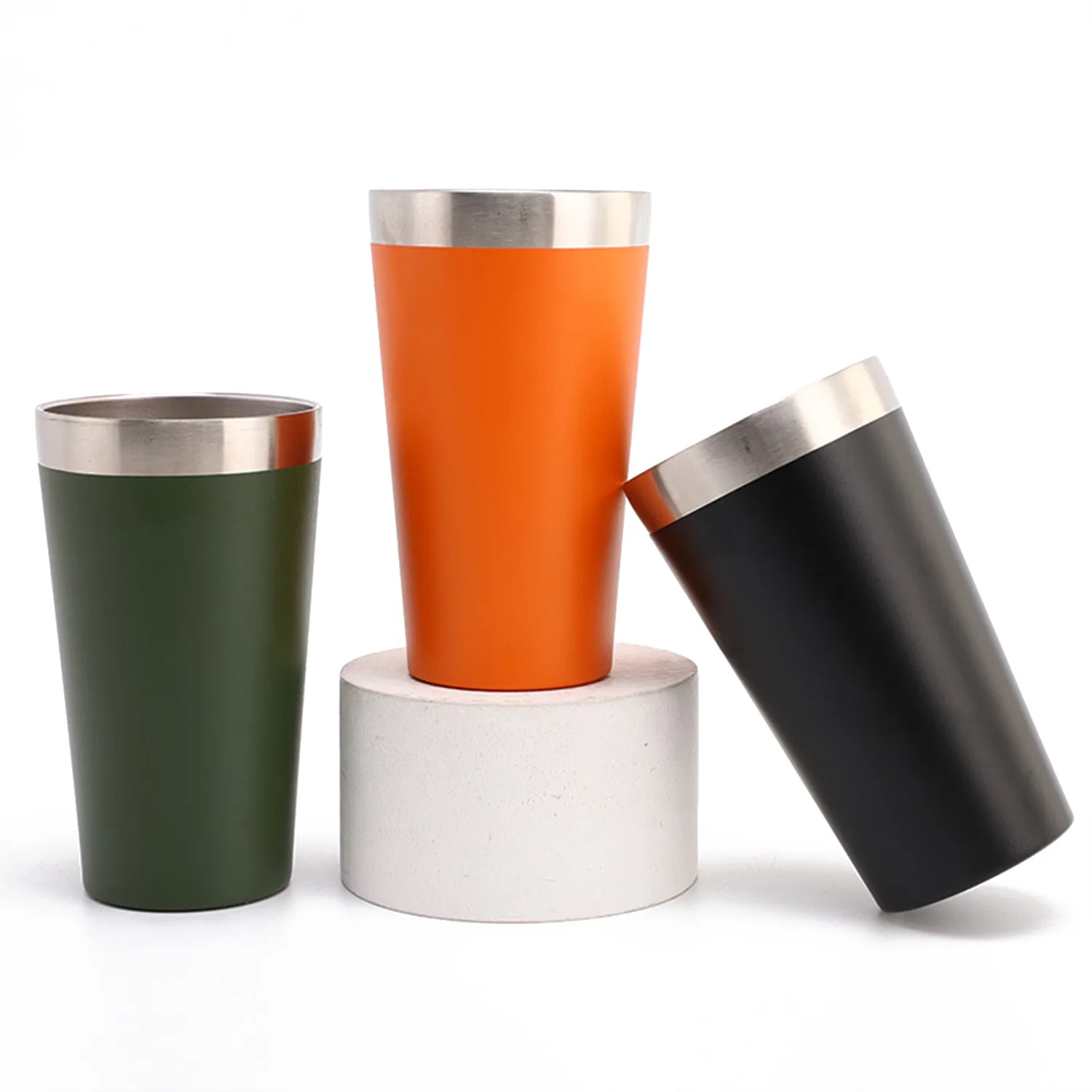 16oz The Stacking Beer Pint Matte Black 7