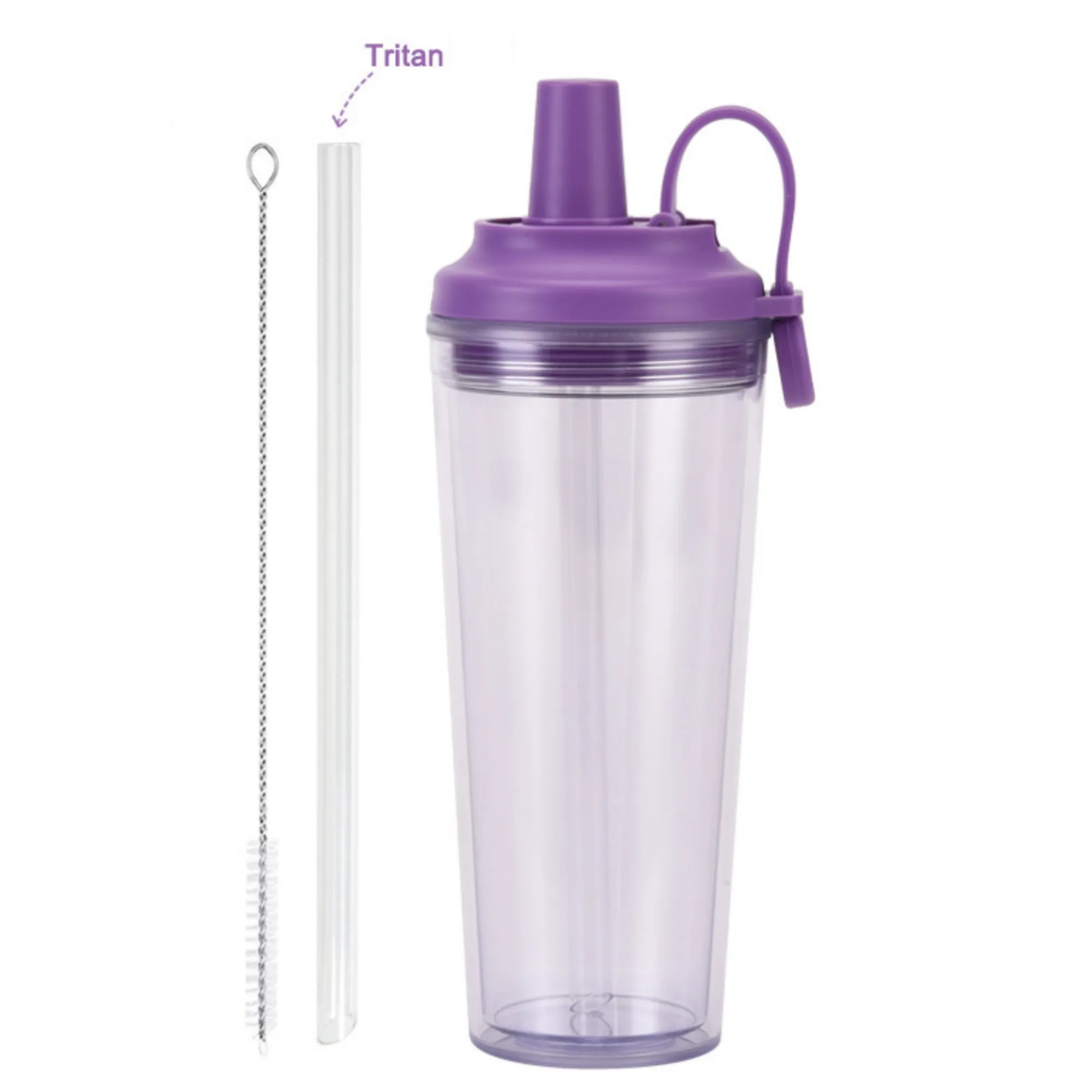 24oz Double-Layer Plastic Straw Cup 11