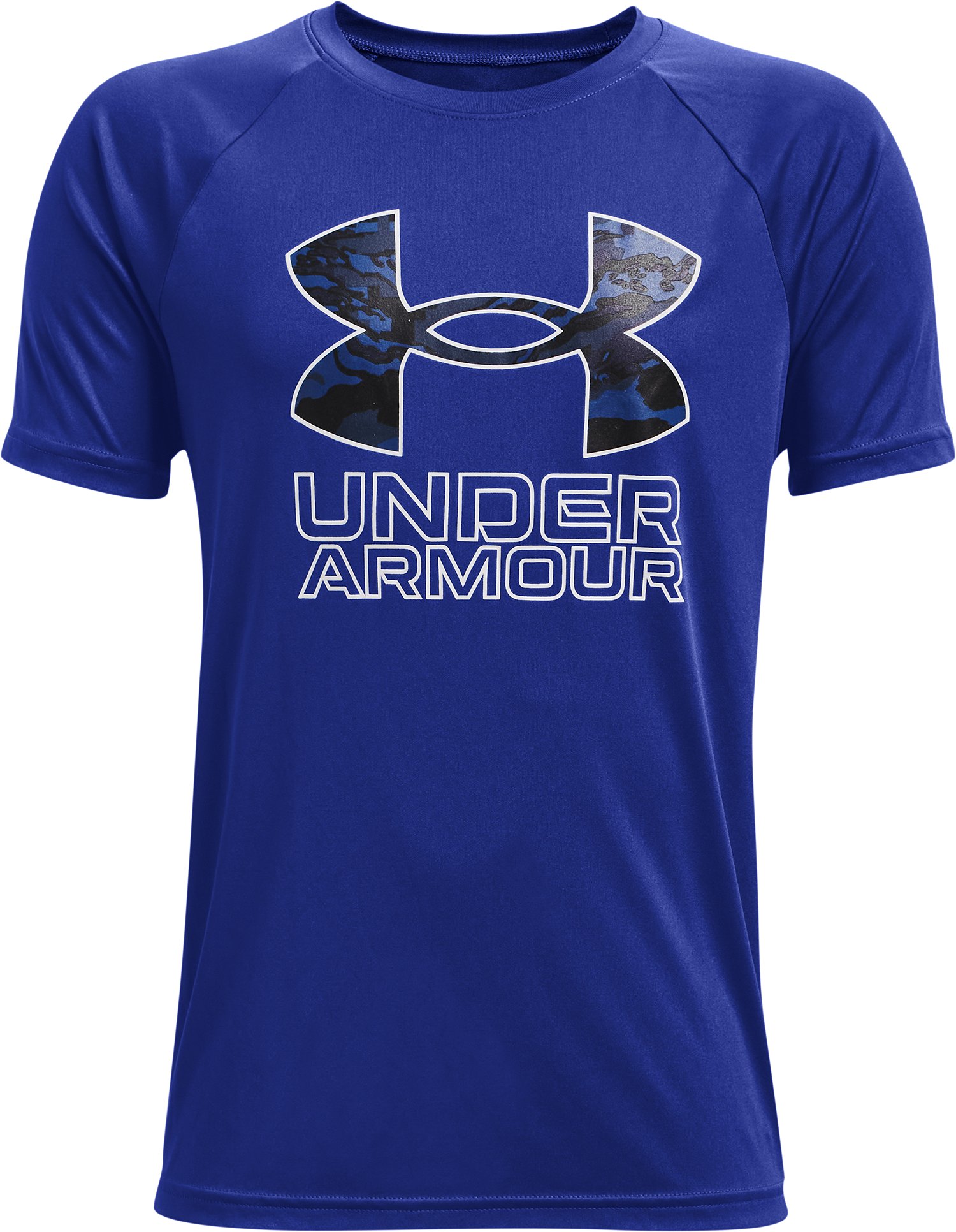 UA Tech Hybrid Print Fill Boys' Short Sleeve 38