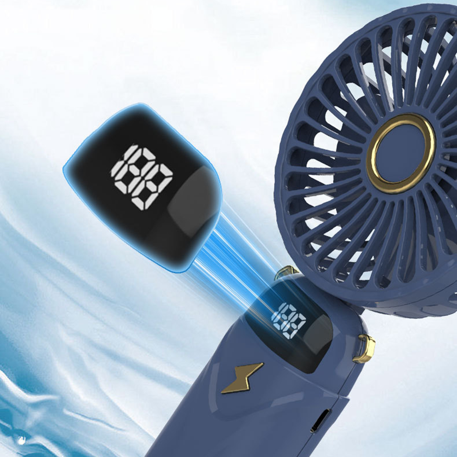 Digital Display Foldable Handheld Fan 6