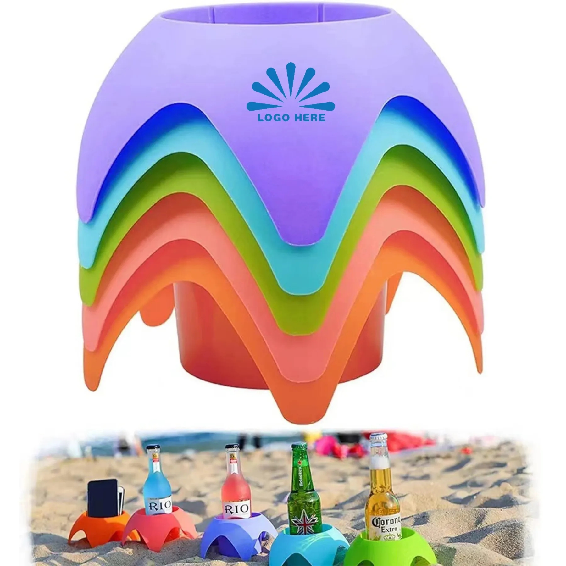 Creative Beach Sand Coasters Drink Cup Phone Holders 2