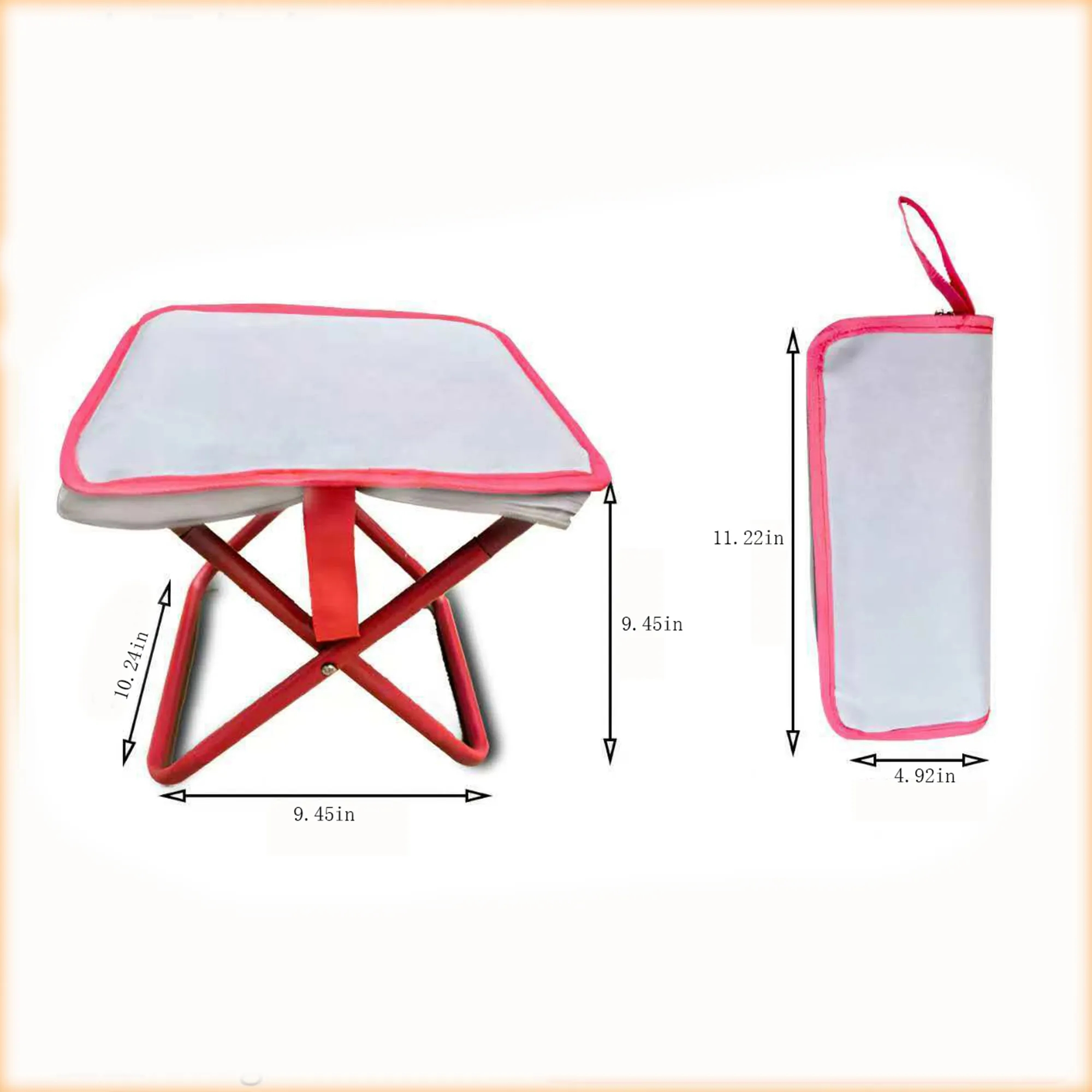 Zipper Pouch Outdoor Folding Stool Customizable 3