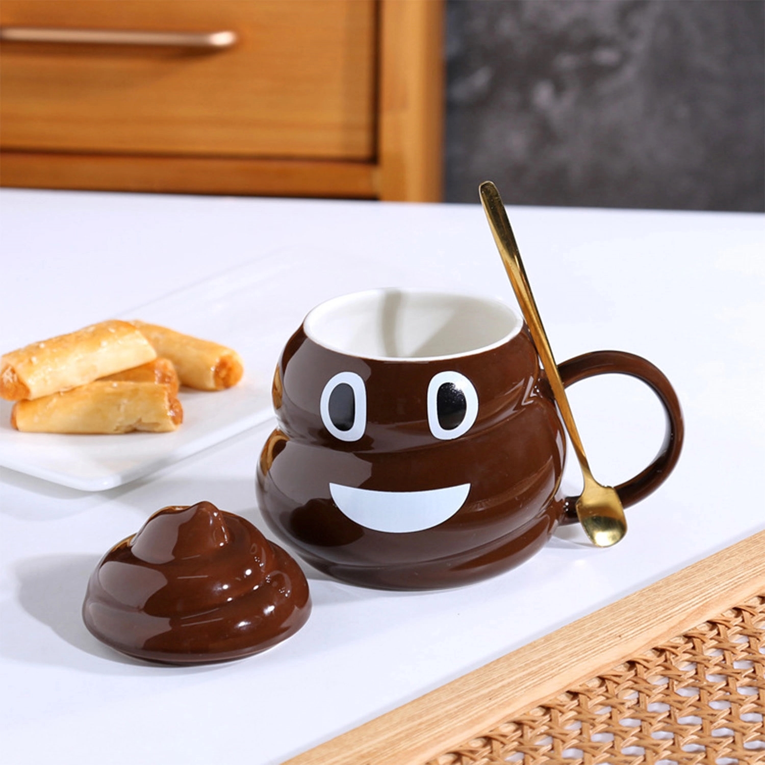 16 Oz Ceramic Funny Poop Shaped Mugs 3