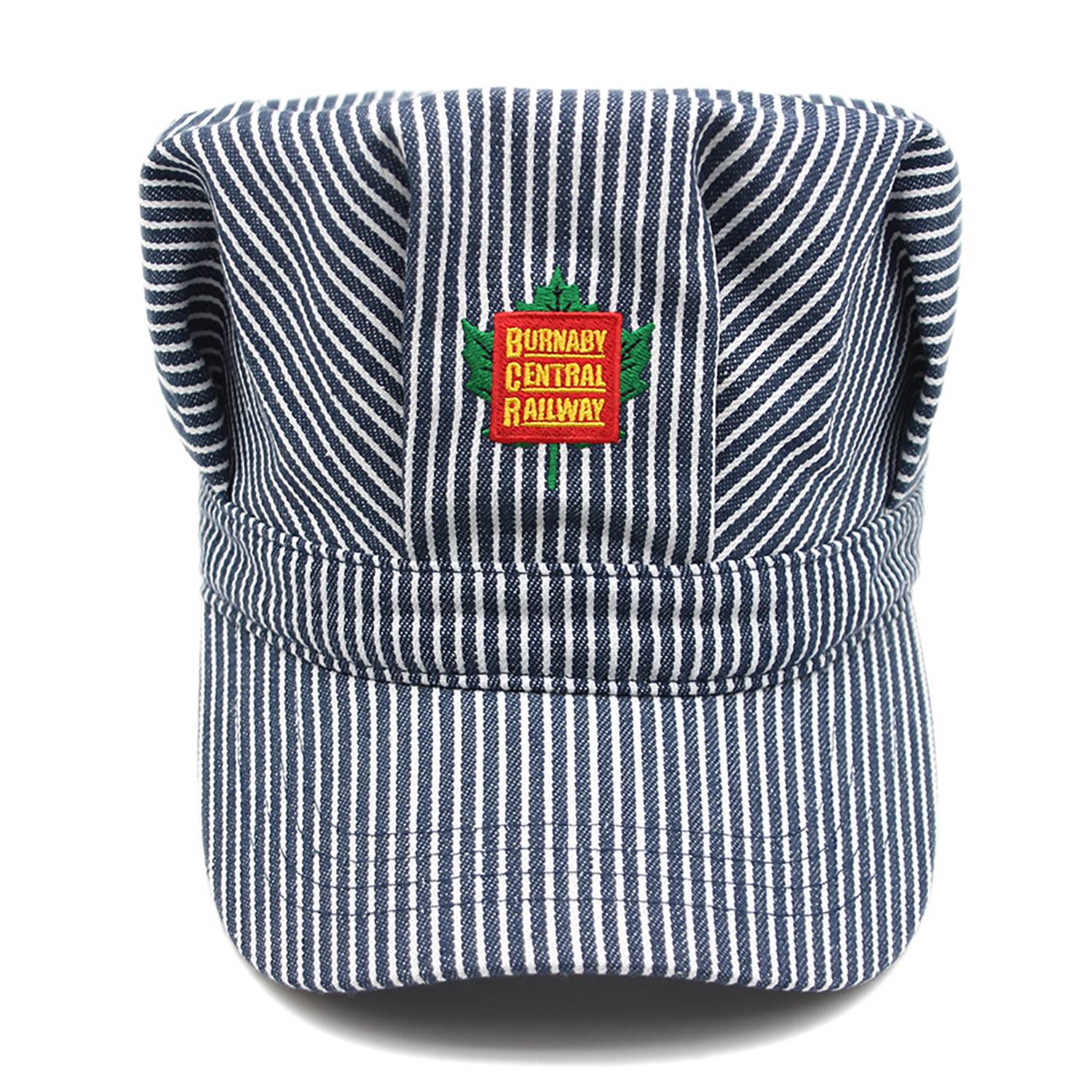 Polyester Retro Blue Striped Train Conductor Hat 5