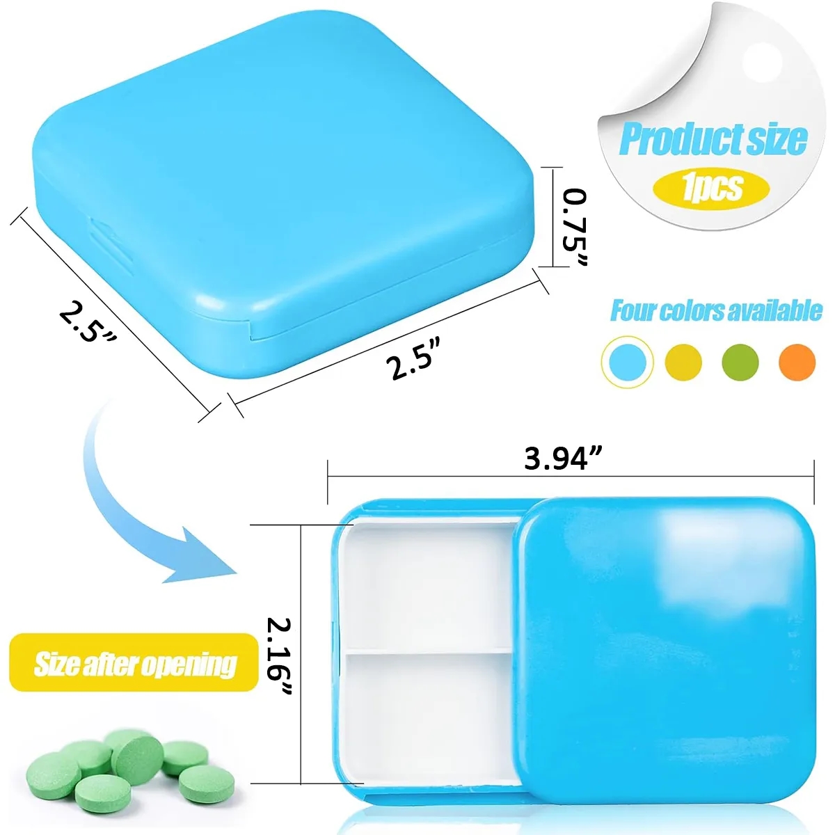2 Compartments Daily Pill Organizer 2