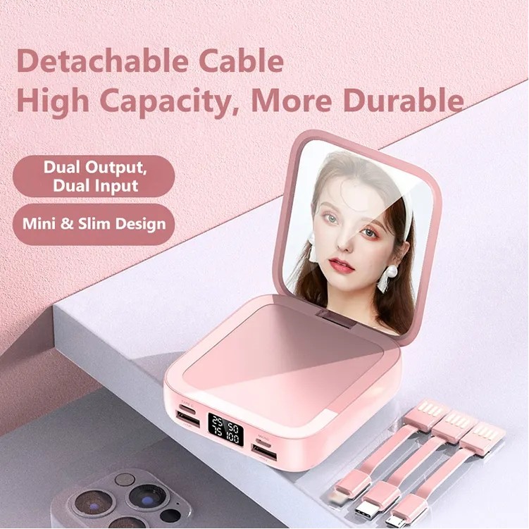 20000mAh Detachable Charging Cable With Mirror 2