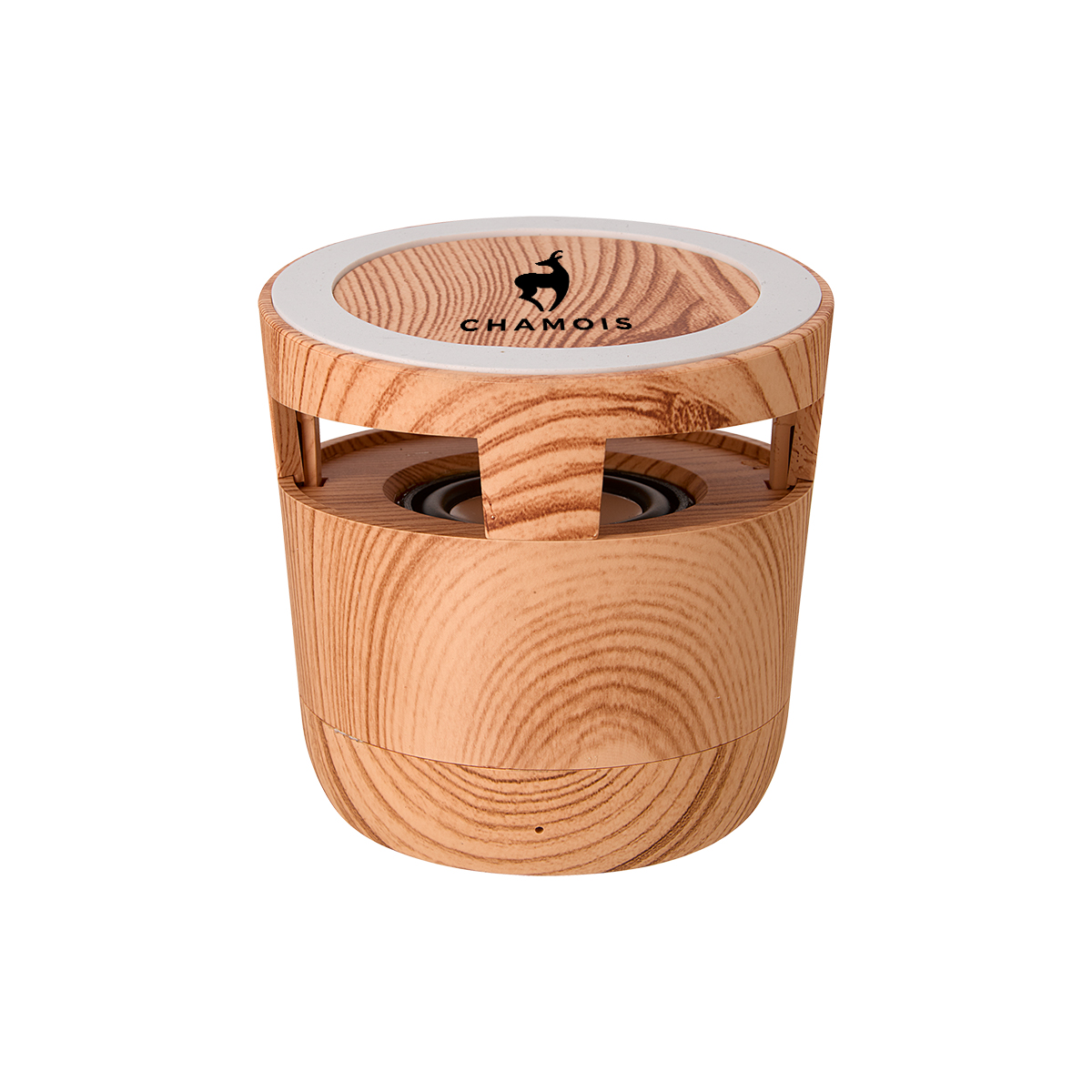 Woodgrain Wireless Charging Pad And Speaker 2.0 2