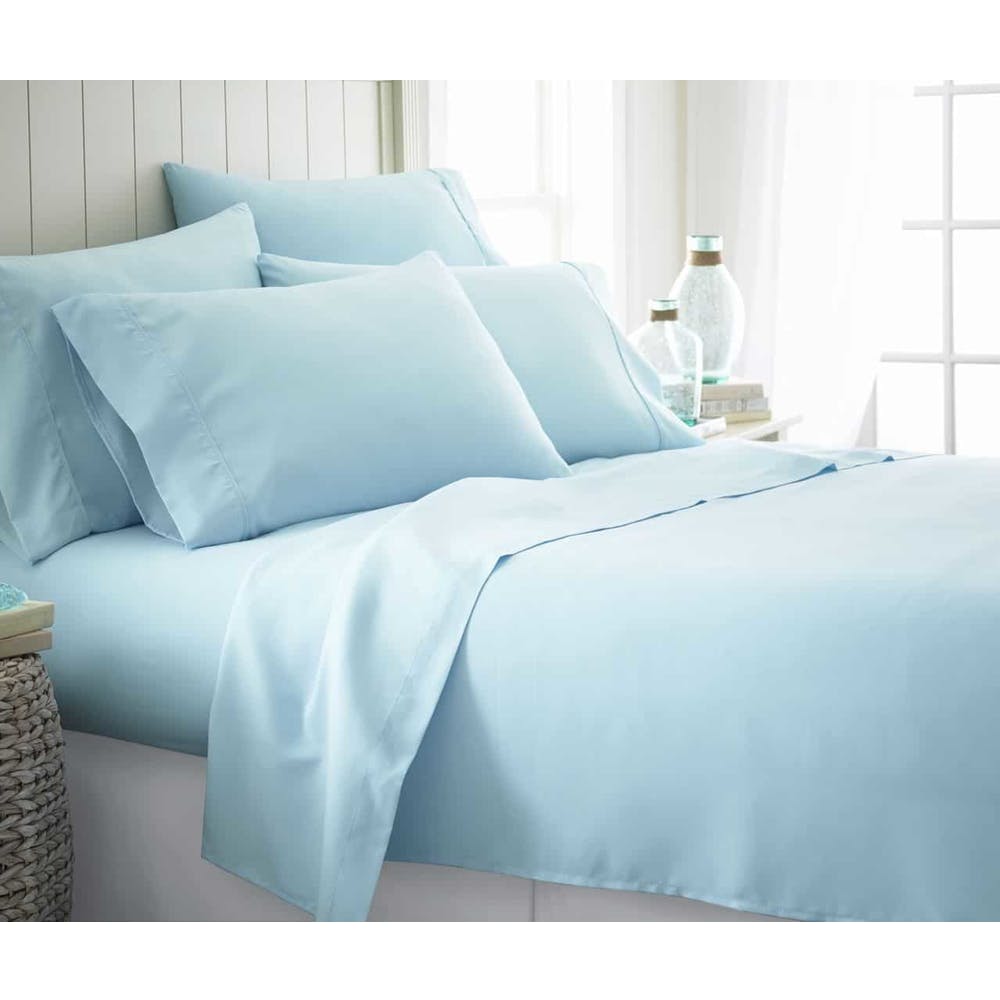 Microfiber Bed Sheets - Aqua Twin XL 4 Piece Set, promotional household item with logo imprint 2