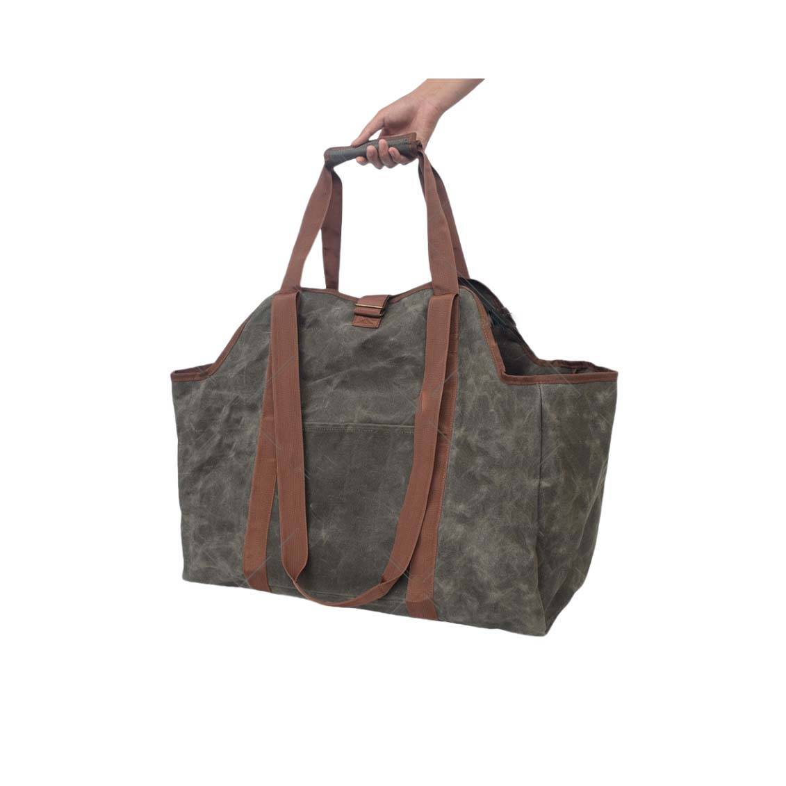 Large Capacity Waxed Canvas Logging Storage Bag 3