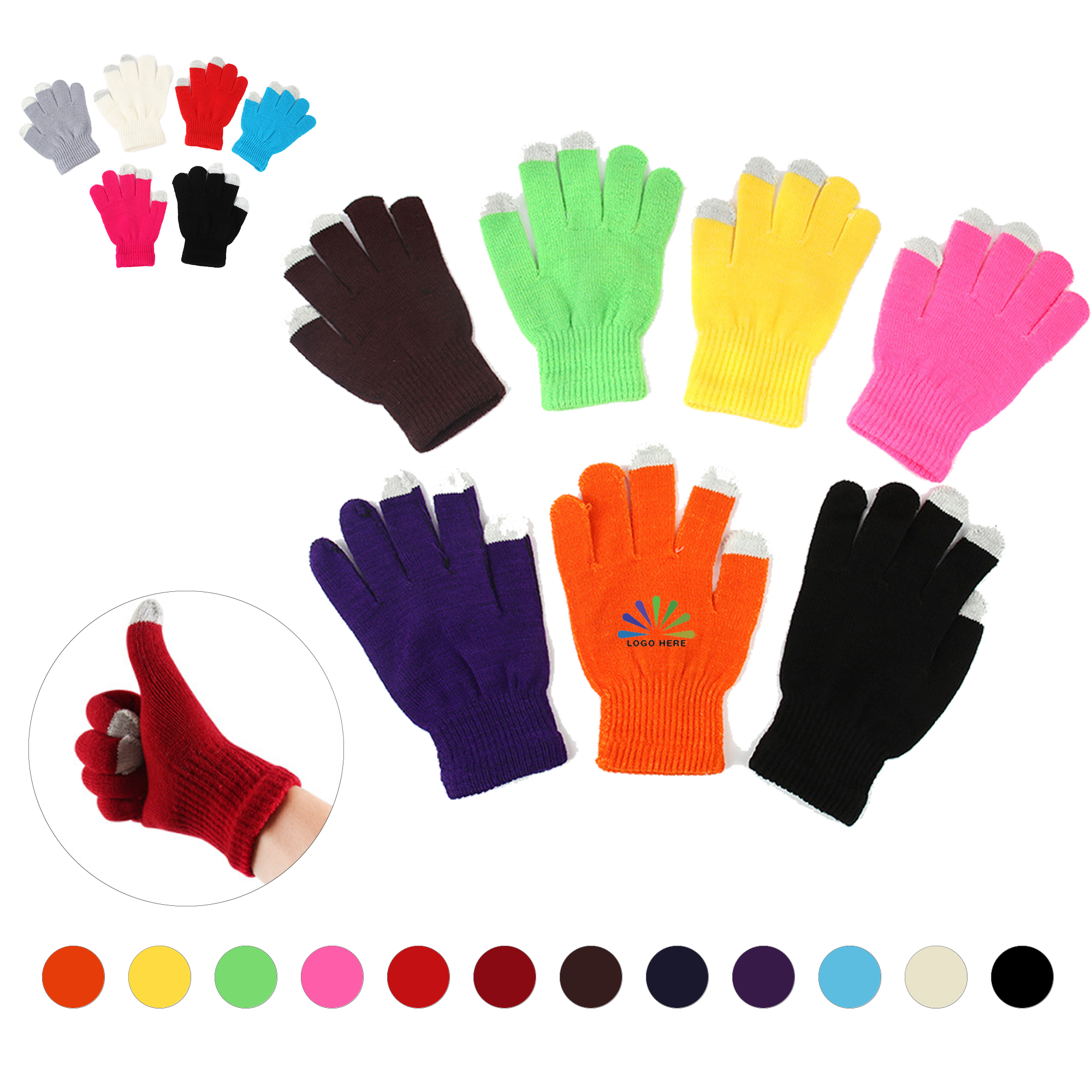 Winter Knit Gloves With Touchscreen Fingertips 2