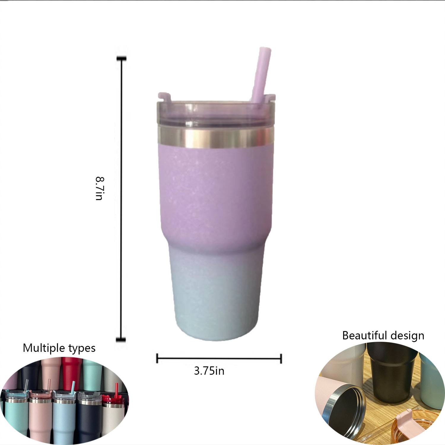20OZ Stainless Steel Insulated Cup With Straw 2