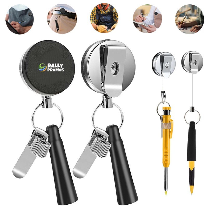 Retractable Keychain with Pen Holder 2