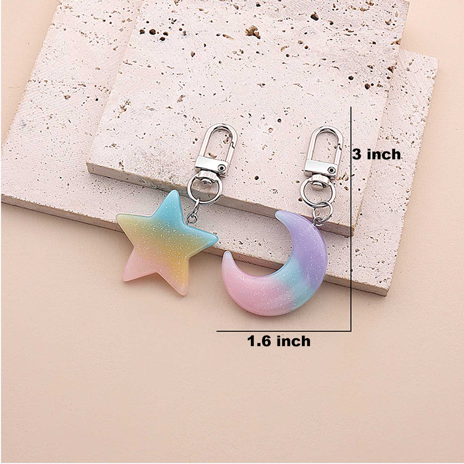 Cute Star & Moon Resin Keychain 7